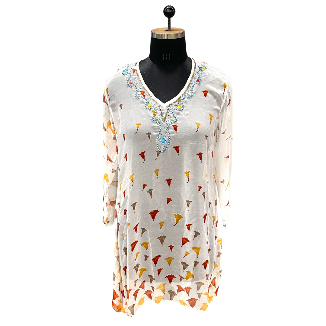 Lime Striped Lotus Panel Crystal Kaftan (Copy)