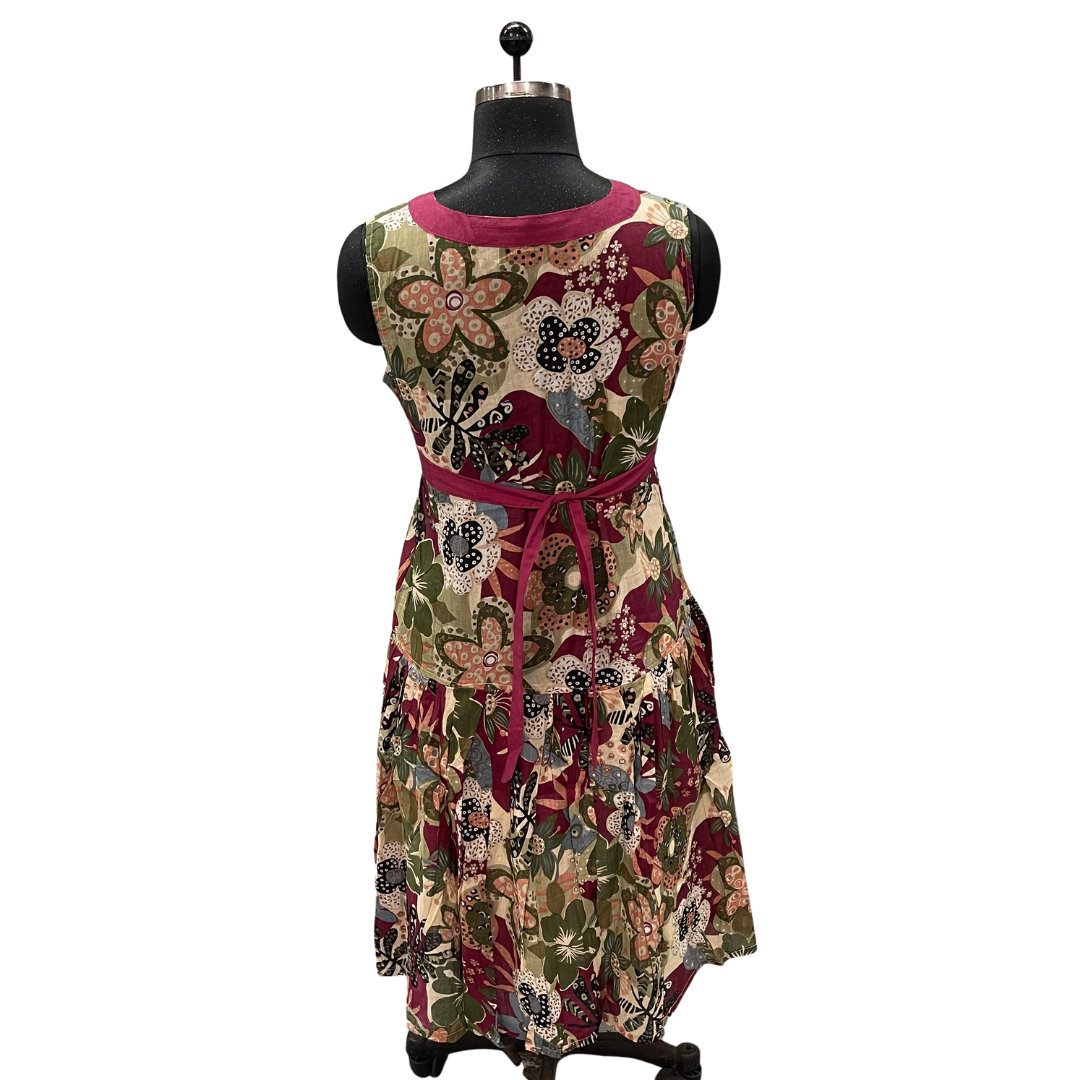 Burgundy Tropical Empire Sundress