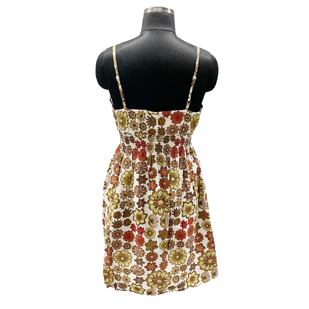 Retro Floral Sundress in Earthy Tones