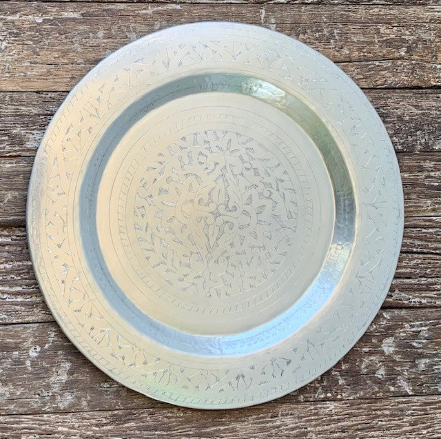 SILVER HAND CARVED WALL PLATE 58CM – Mandala Traders Pty Ltd