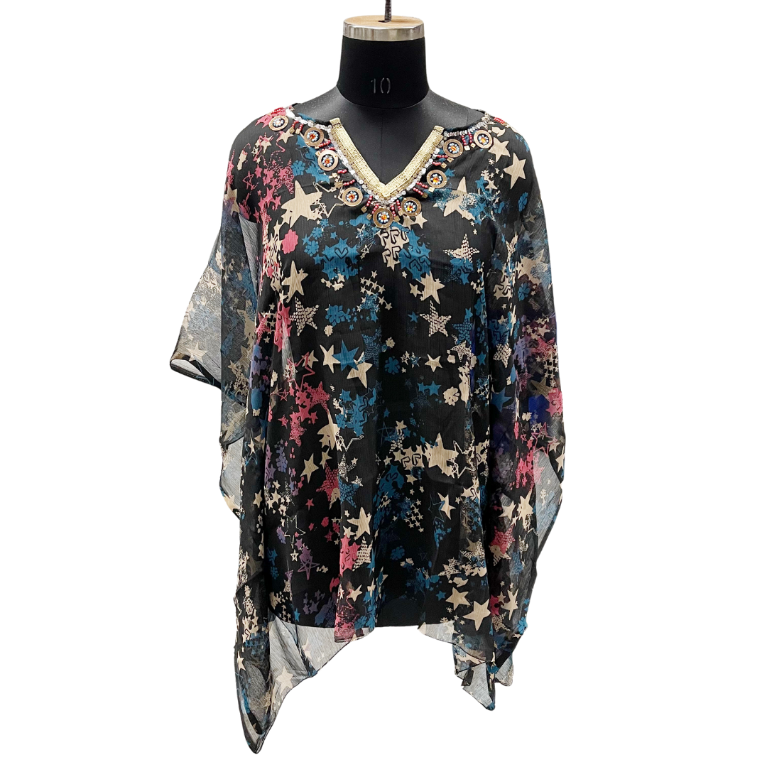 Starry Night Sheer Poncho Top